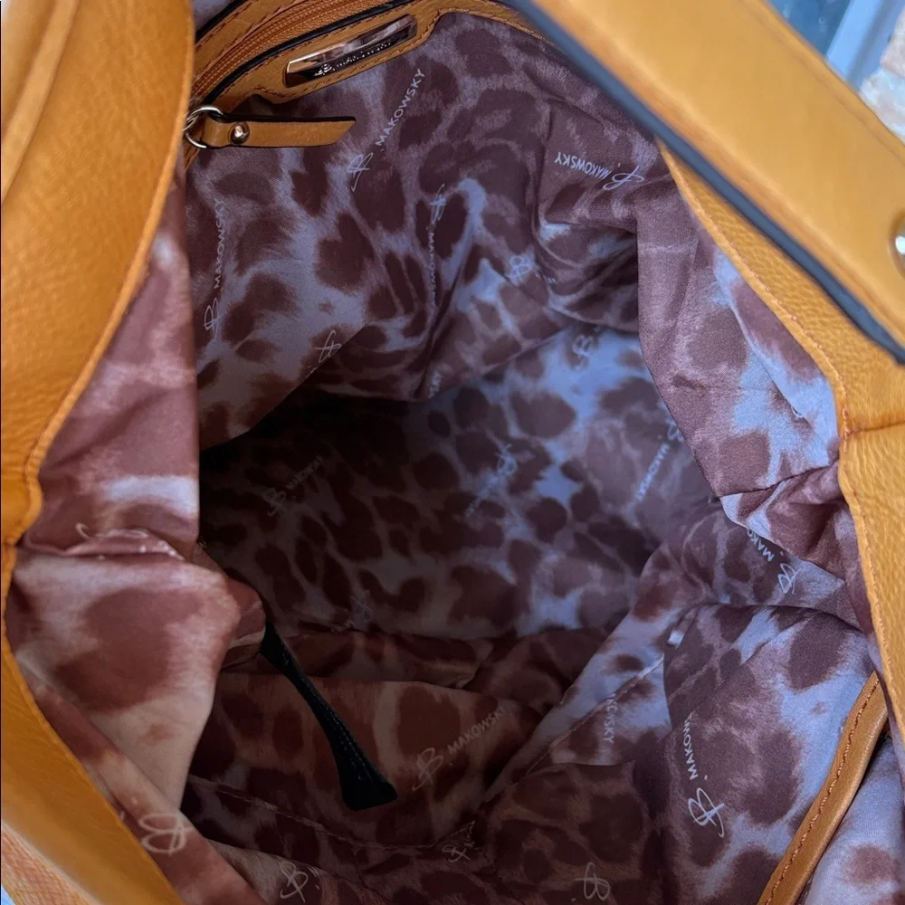 B. Makowsky Orange Hobo Bag